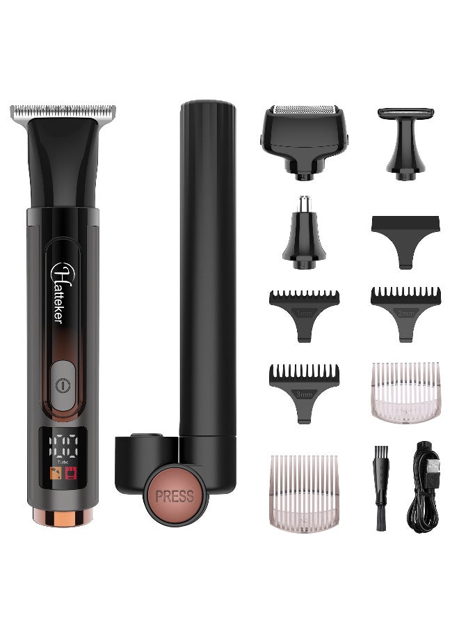 Hatteker Upgraded Mens Electric Back Shaver Body Grooming kit Body Trimmer Facial,Arm,Chin Beard Trimmer Cordless Hair Clipper with Adjustable Extension Handel Waterproof LED Display - Image 1